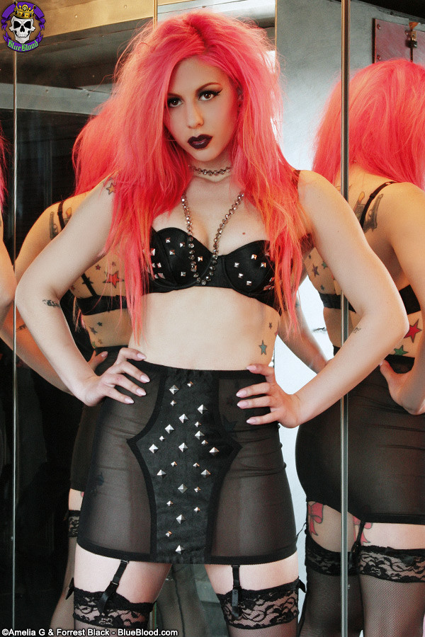 Goth babe Annalee Belle in hot black lingerie #70775766