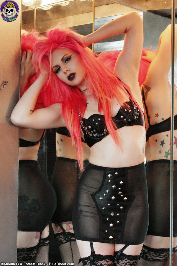 Goth babe Annalee Belle in hot black lingerie #70775801