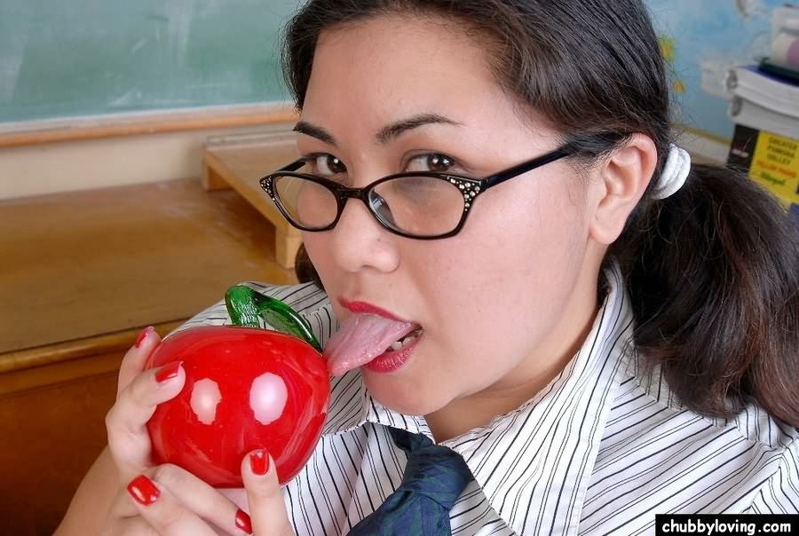 Naughty fat big tits teacher teasing and toying in classroom #71831113