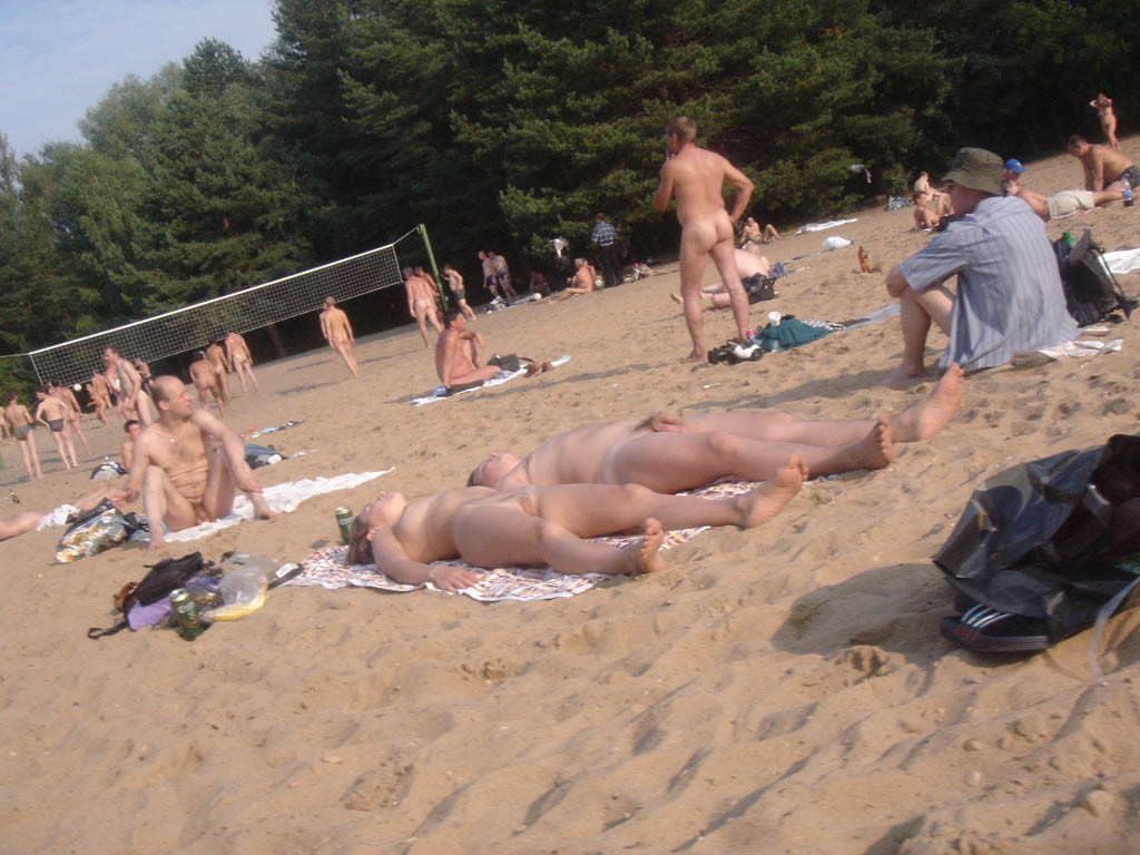 The clothes come off quickly for two young nudists #72253635