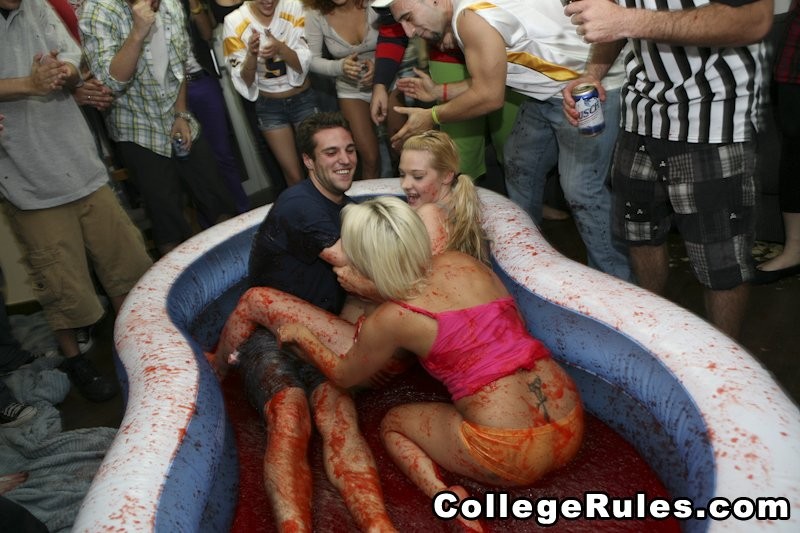 Mud wrestling coeds get naked at a college party #75731390