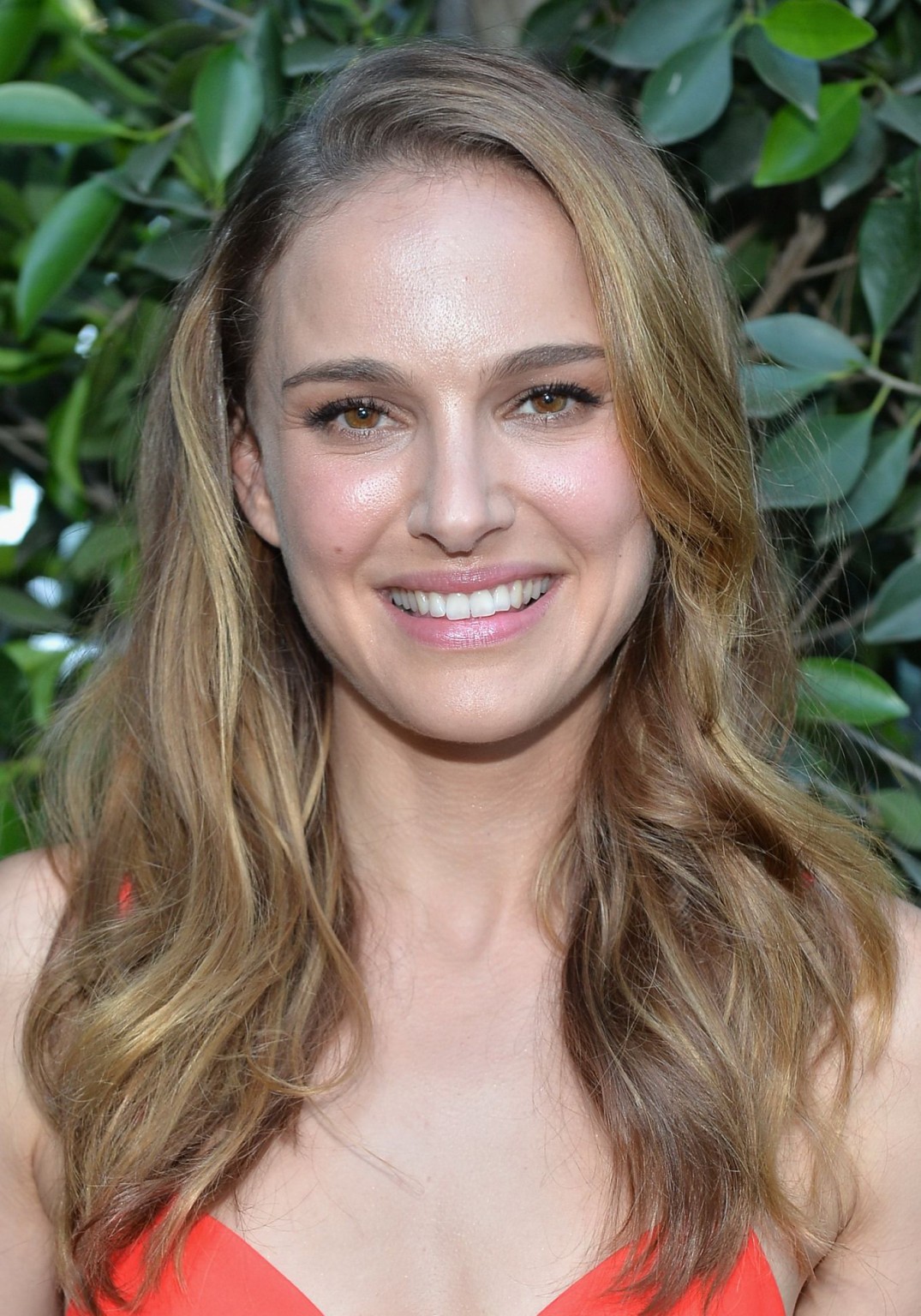 Natalie Portman showing big cleavage in a red hot maxi dress at the 2013 Los Ang #75227648