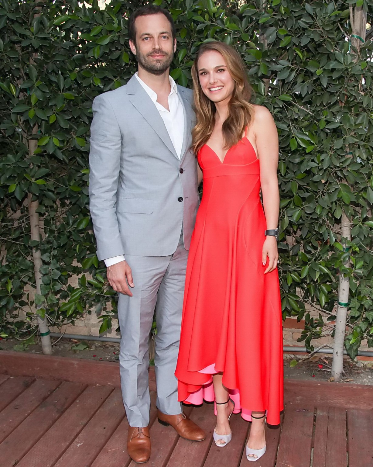 Natalie Portman showing big cleavage in a red hot maxi dress at the 2013 Los Ang #75227746