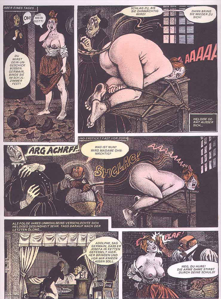 Vintage böse Fesselung und brutale Folter comic
 #69490690