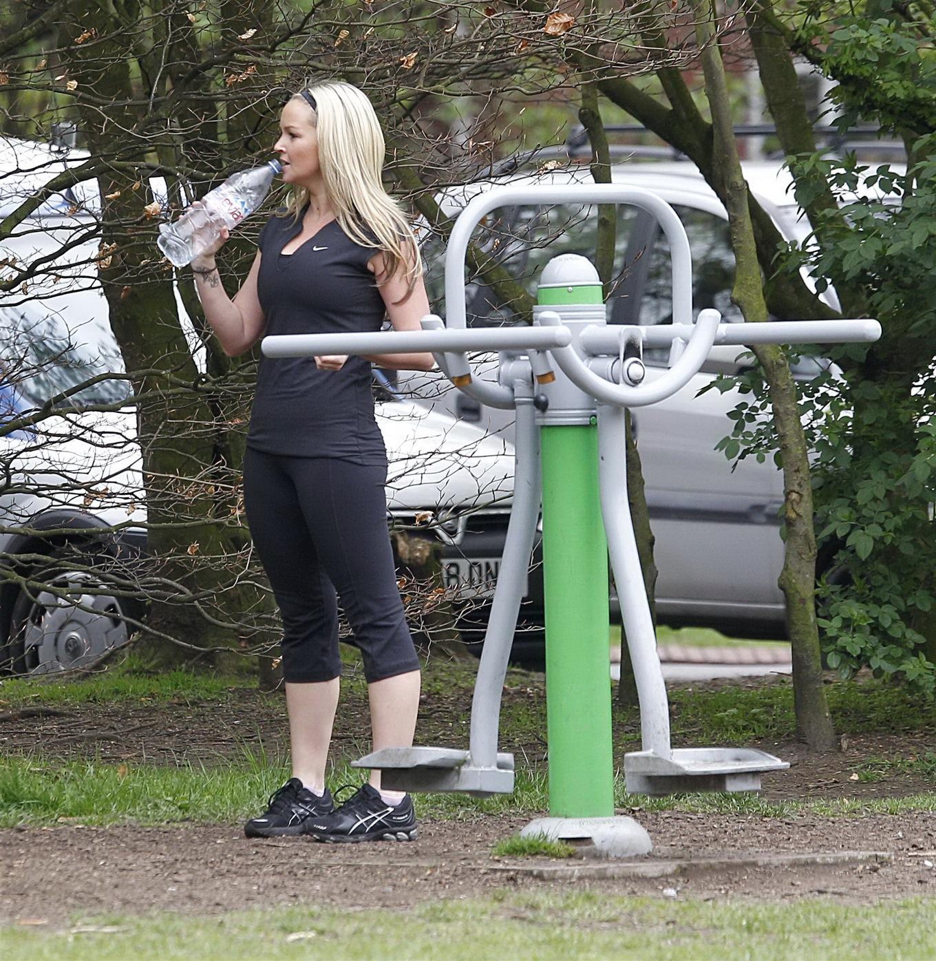 Jennifer Ellison shows off her ass in tight sweatpants while working out in Live #75305671