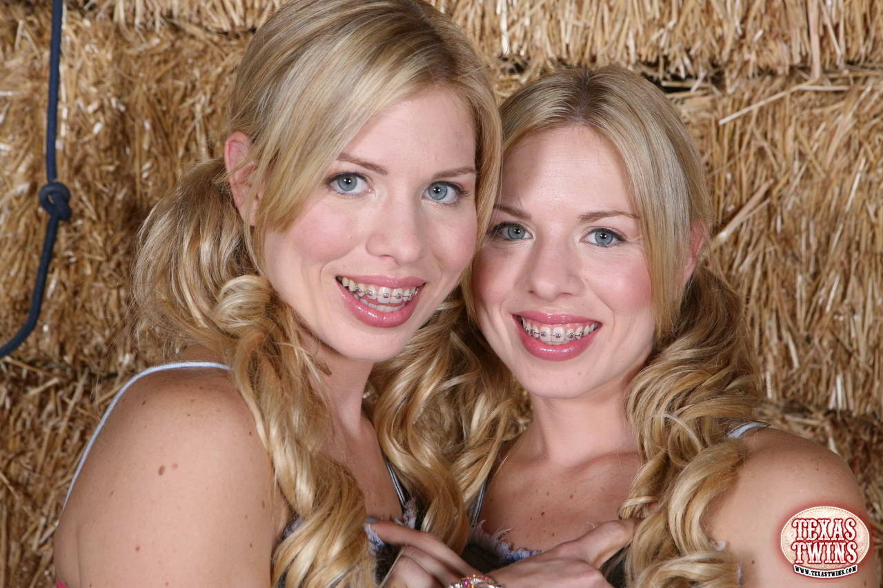 blonde teen twins with braces #73605220