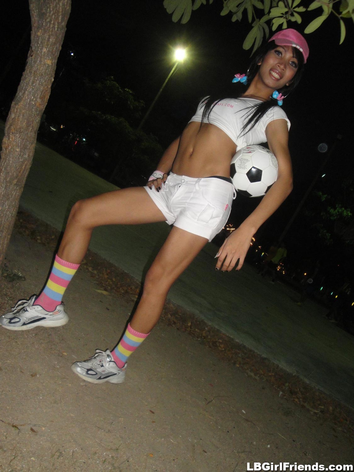 Amateur asian ladyboy exgirlfriend playing soccer #70045447