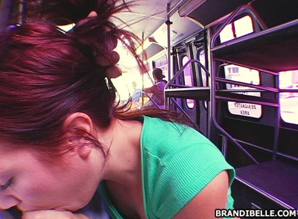 teen Brandi Belle giving a blowjob in the public bus #78922887