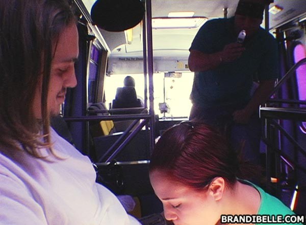 teen Brandi Belle giving a blowjob in the public bus #78922891