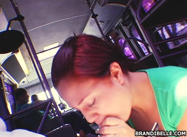 teen Brandi Belle giving a blowjob in the public bus #78922907