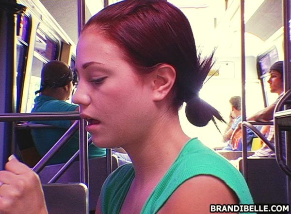 teen Brandi Belle giving a blowjob in the public bus #78922913