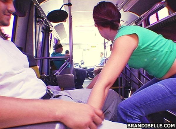 teen Brandi Belle giving a blowjob in the public bus #78922925