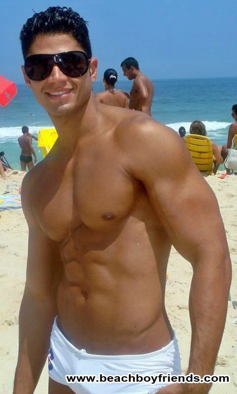 Amateur hunk boys wearing their tight trunks at the beach #76945512