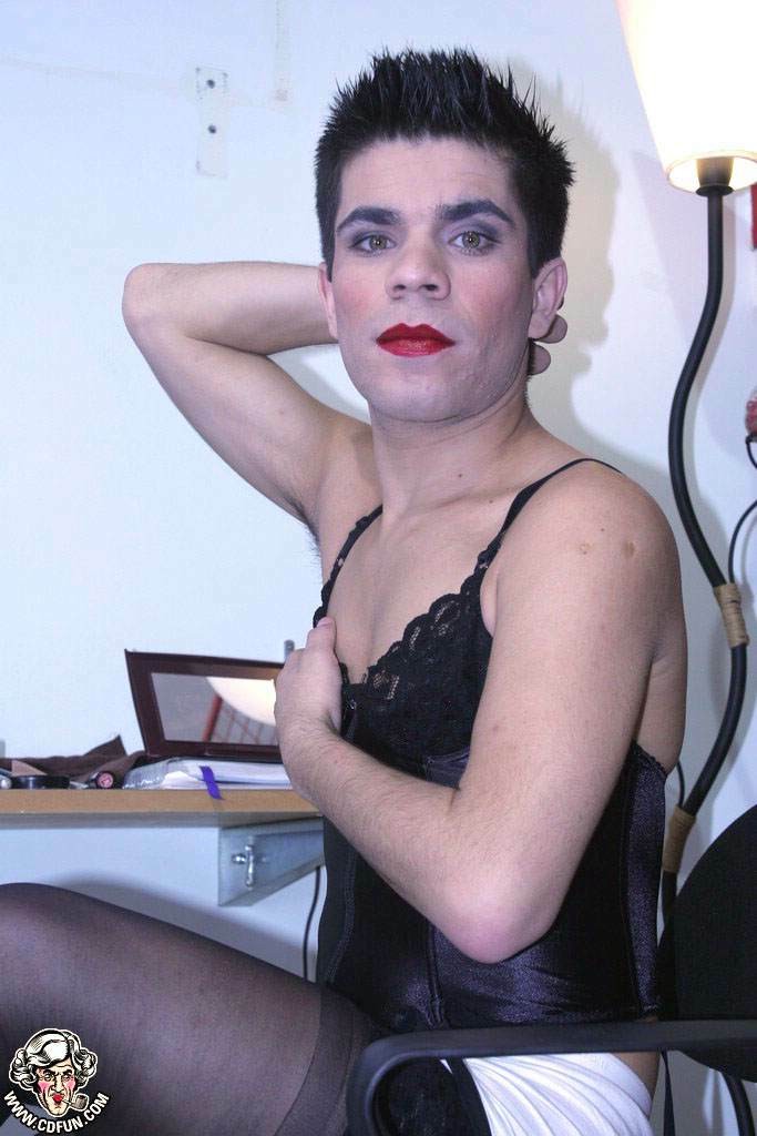 Transvestite getting dolled up #75769256