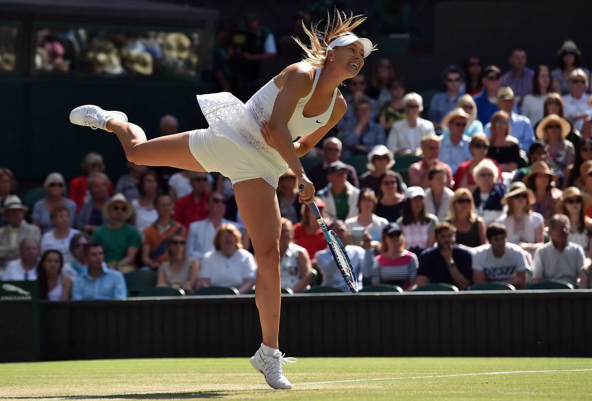 Maria Sharapova flashing her white panties at the Wimbledon #75156528
