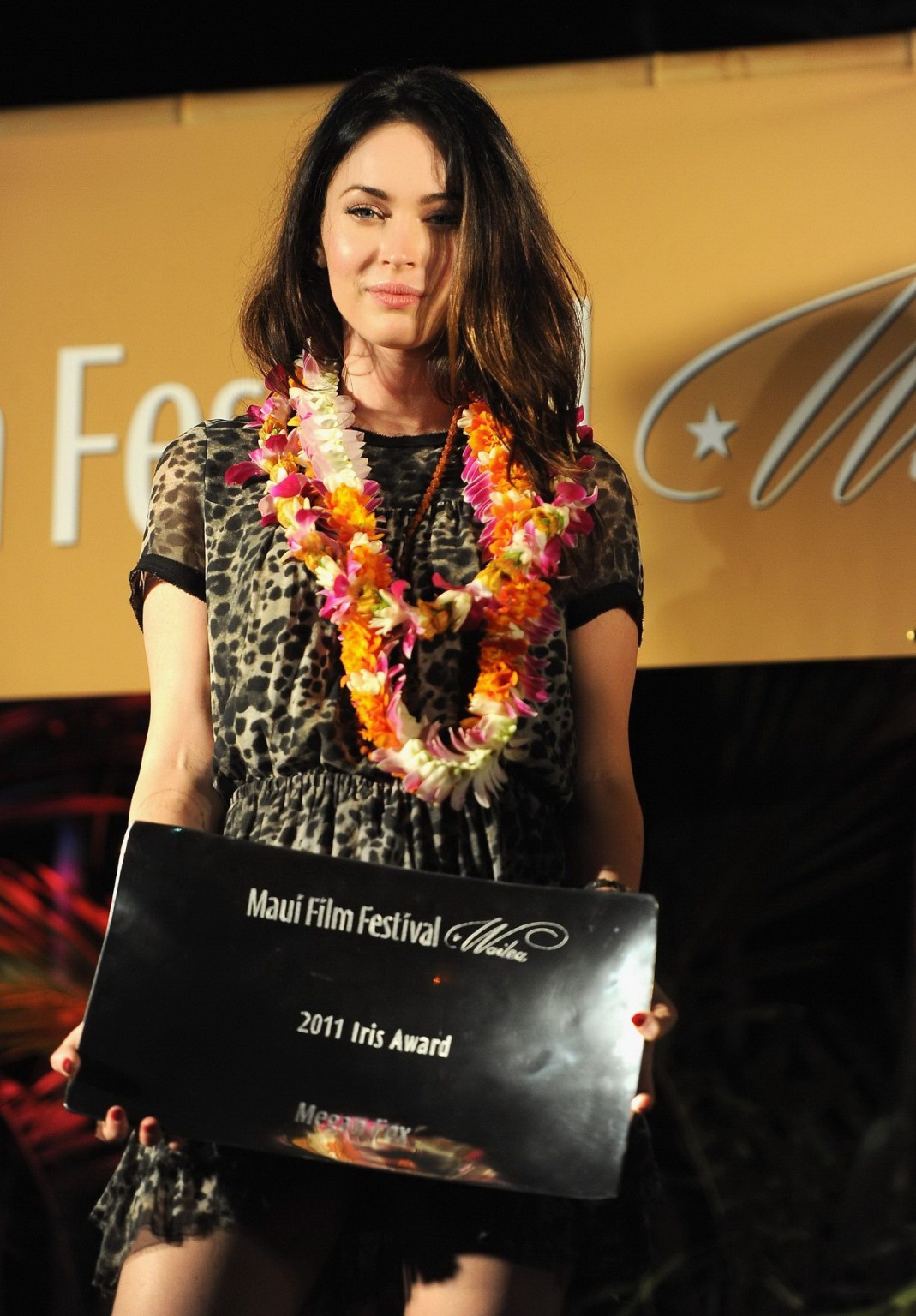 Megan Fox leggy wearing cheetah print mini dress at Maui Film Festival in Wailea #75299694