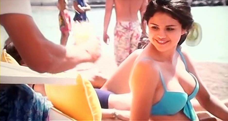 Selena Gomez very sexy down blouse and bikini paparazzi photos #75287256