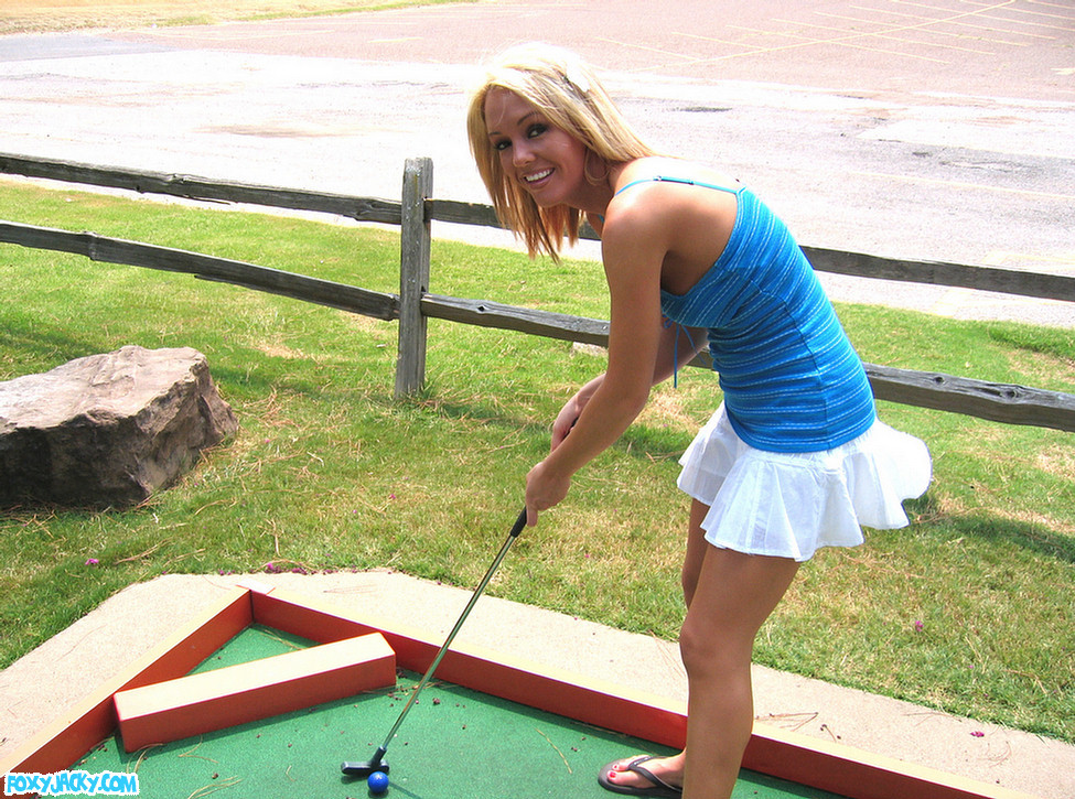 Foxy Jacky loves to have fun at the mini golf course #67740028