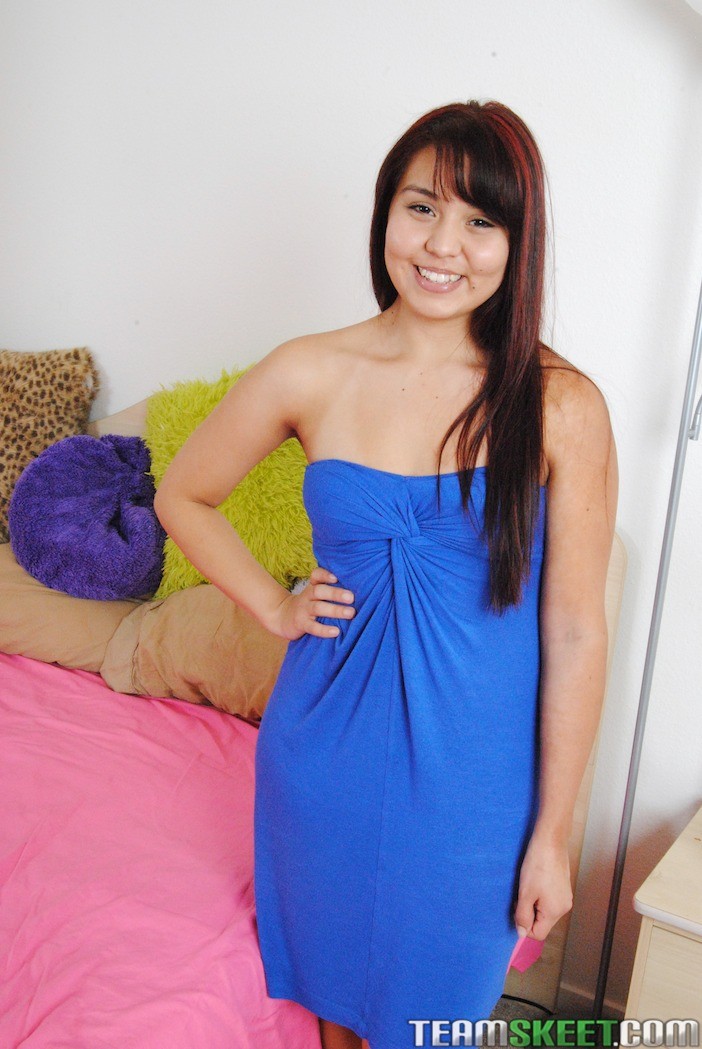 Asian cutie Natalie Rose strips off her dress and masturbates #69842974
