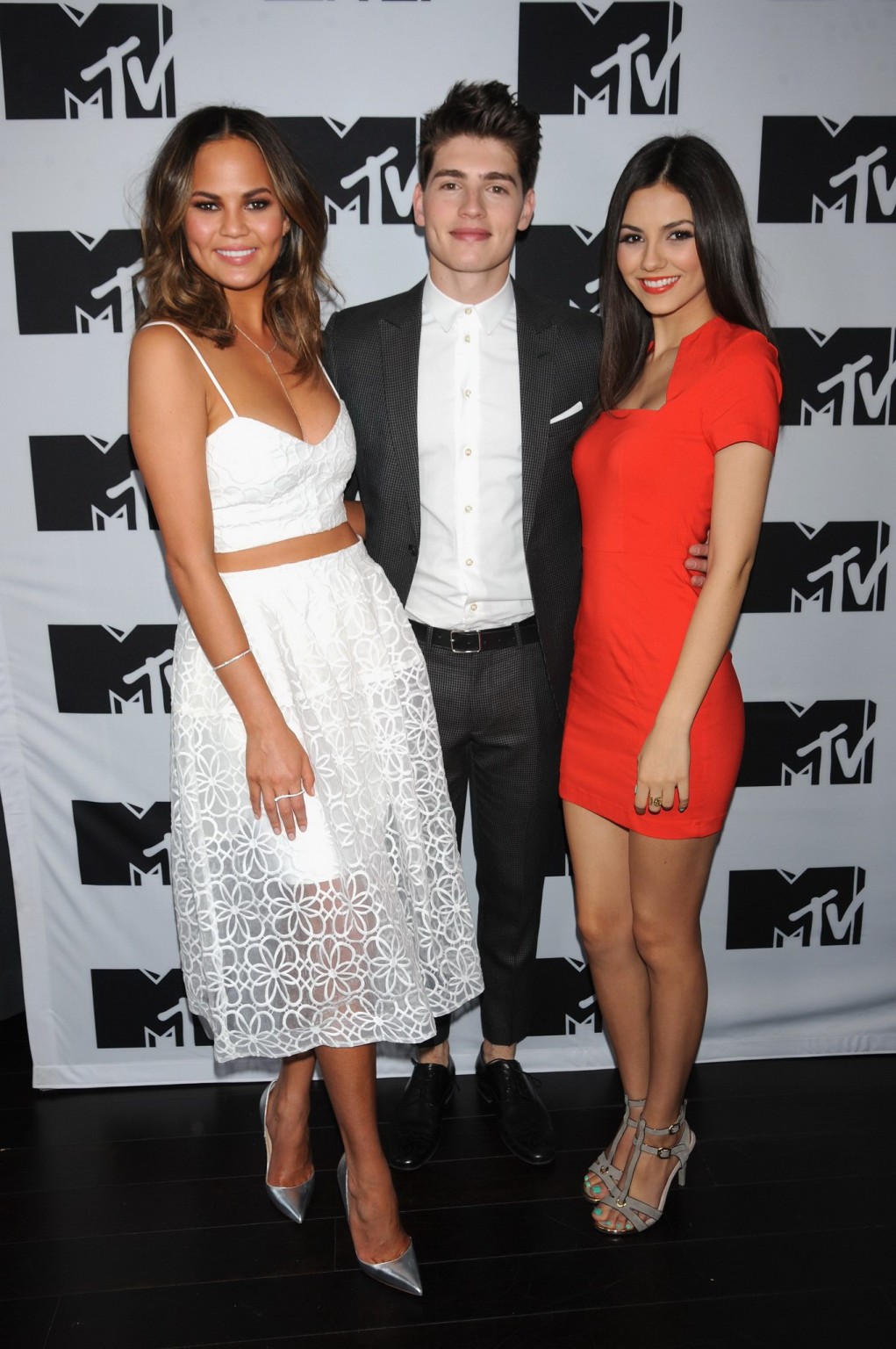 Victoria Justice looks very hot wearing a red mini dress at MTV Upfront #75198121