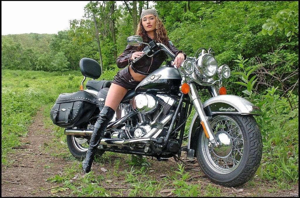 Biker-Babe saugt Schwanz im Freien
 #73212272