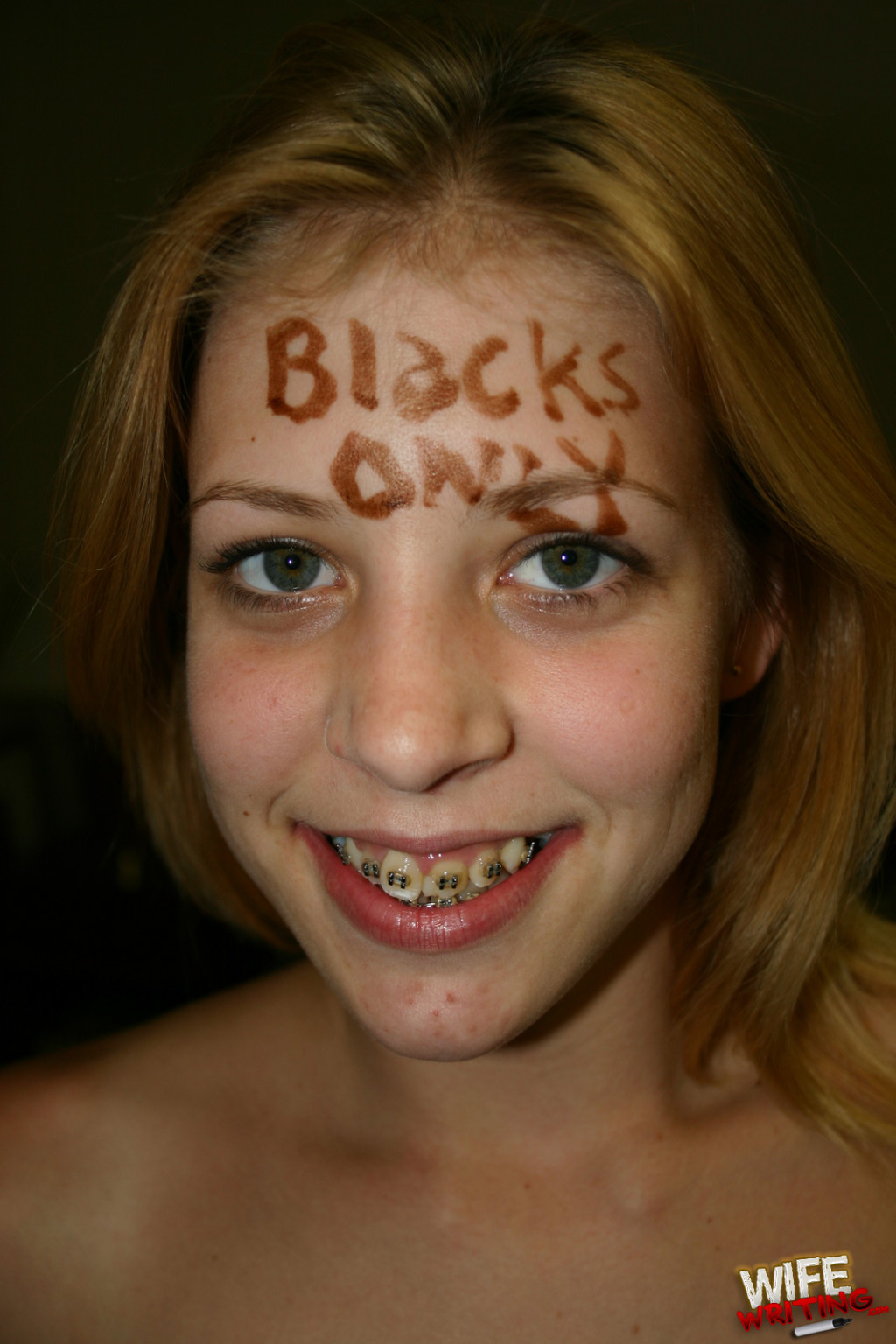 Blond teen branded sucks dick interracial facial #71701129