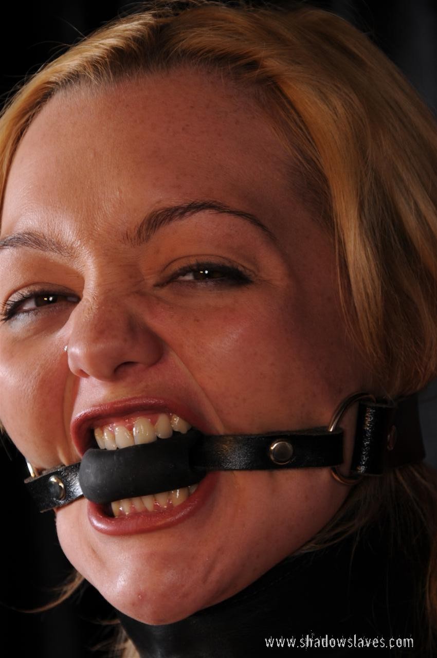 This cute blonde is certain in leather and rop and then gagged #72204791