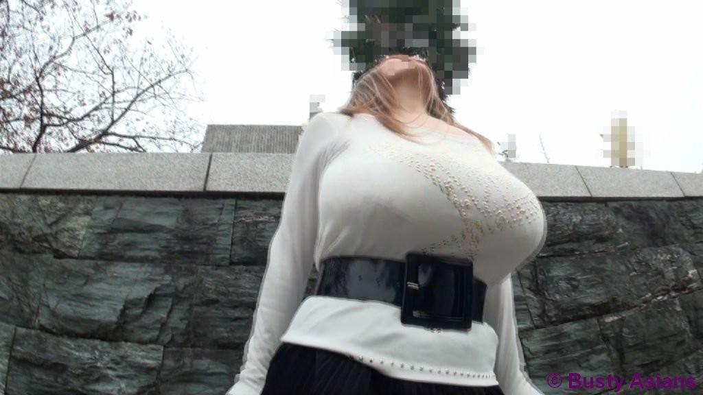 Amateur busty asian with monster big tits posing in public #67645457