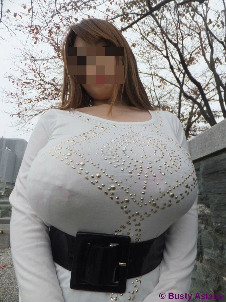 Amateur busty asian with monster big tits posing in public #67645465