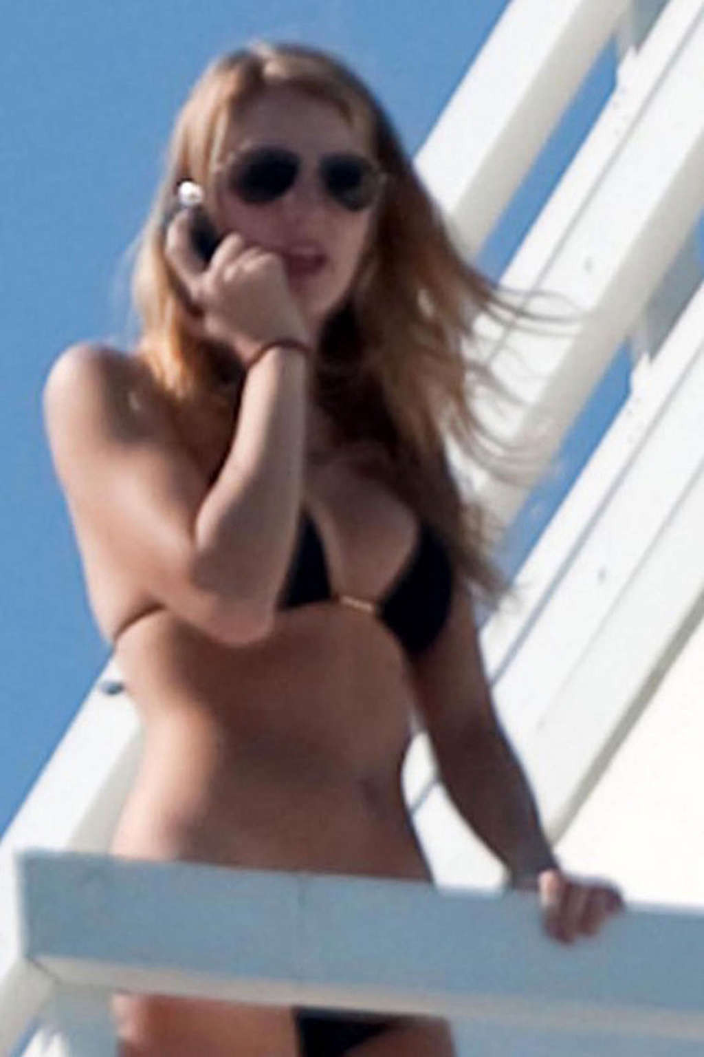 Blake Lively showing her amazing sexy body in black bikini #75360427