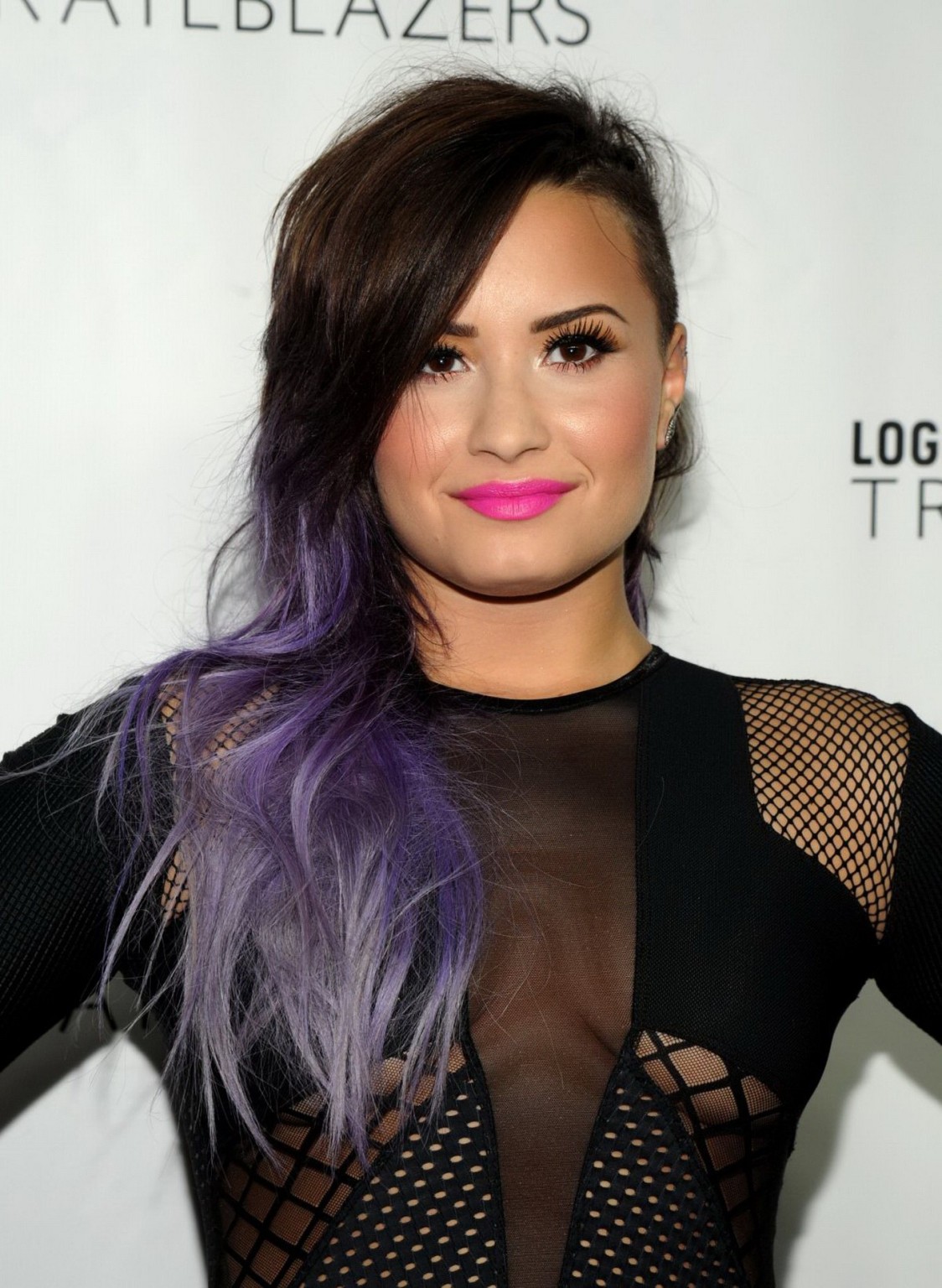 Demi Lovato shows underboob and leggy in black partially seethru mini dress in N #75193141