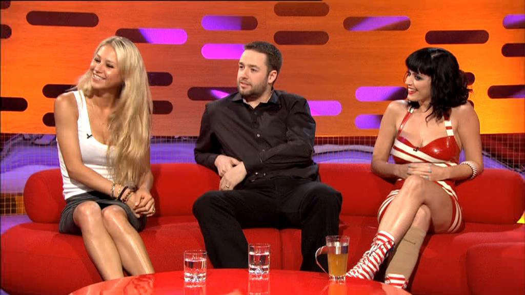 Anna Kournikova leggy in mini skirt with Katy Perry on tv show #75342502