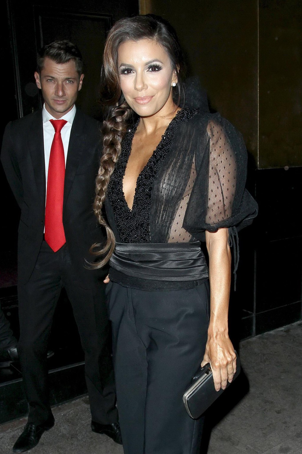 Eva Longoria shows cleavage leaving a party at Beso in LA #75272777