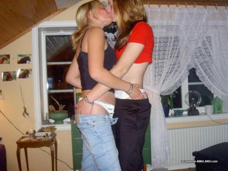 Collection of various amateur lesbian lovers in a liplock #68100217