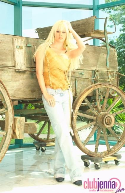 Jenna Jameson posing nude on her wagon #74088388