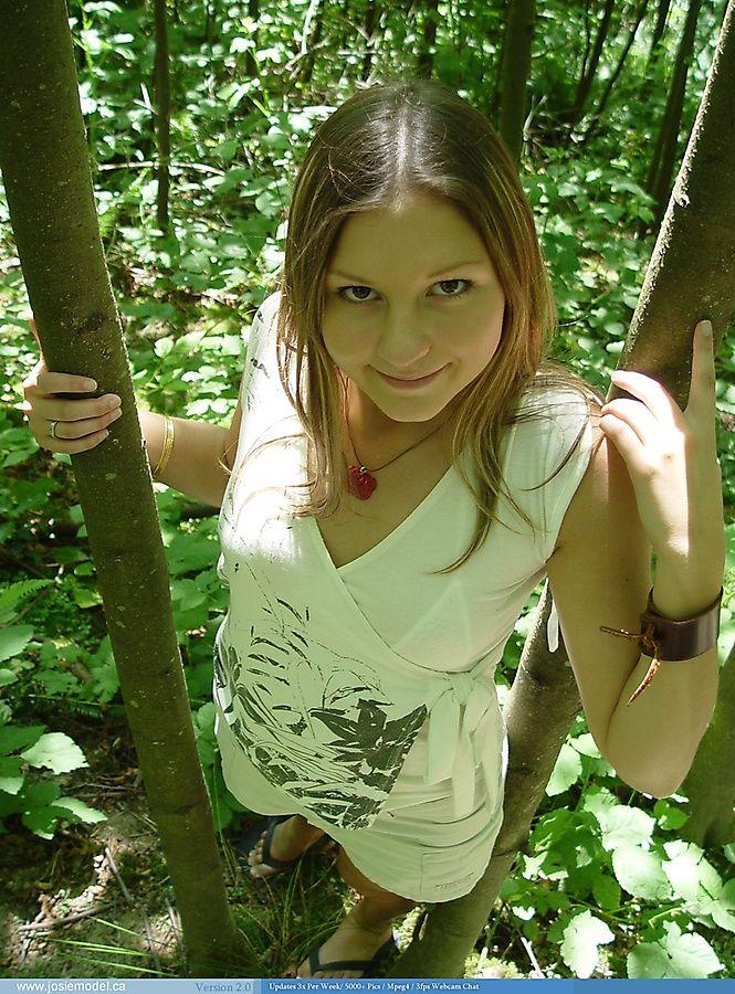 Pictures of Josie Model showing her tits in the woods #55679721
