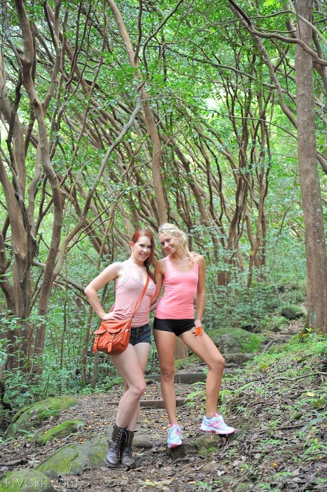 Pictures of Lena and Melody getting a little naughty on their hike #59505882