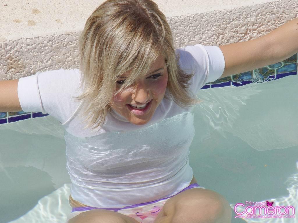 Princess Cameron hops in the pool and shows you her tits #59838739