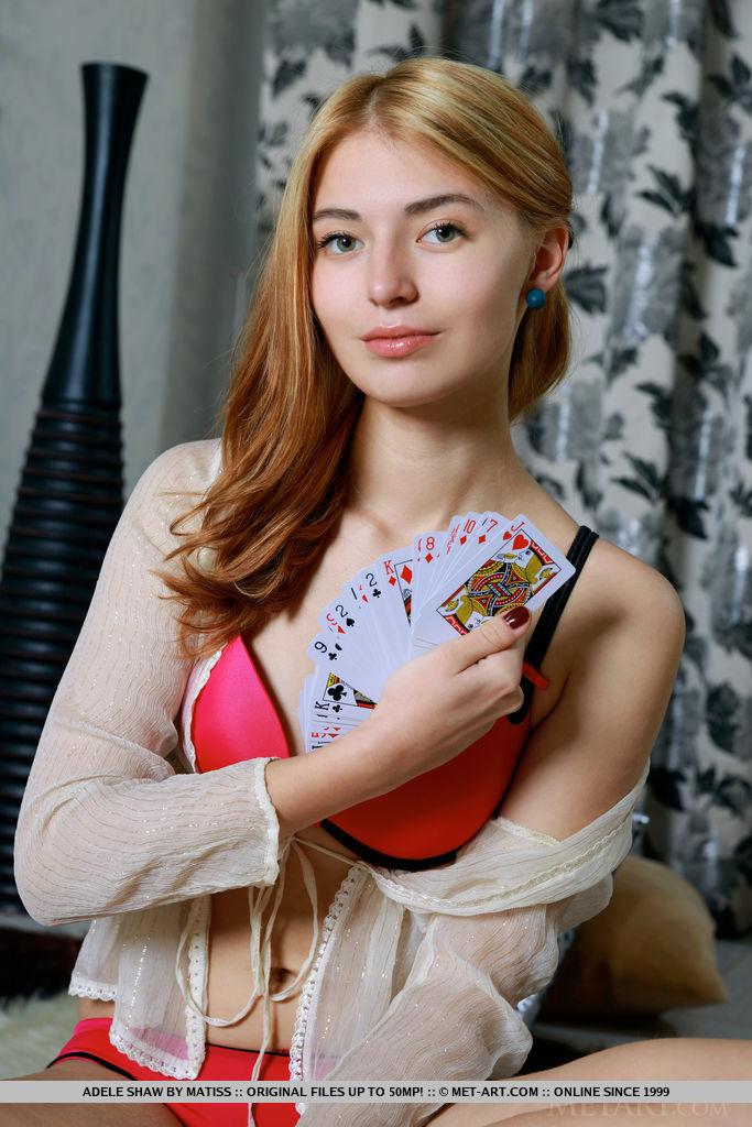 Hot blonde teen Adele Shaw wants to show you her card trick #60604393