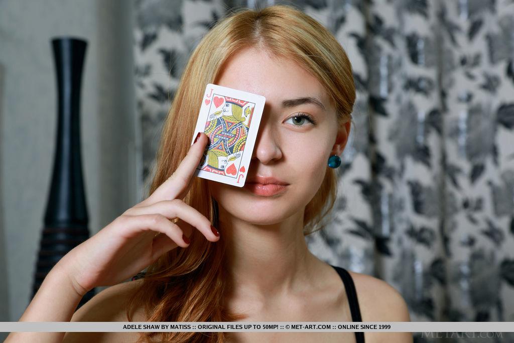 Hot blonde teen Adele Shaw wants to show you her card trick #60604415