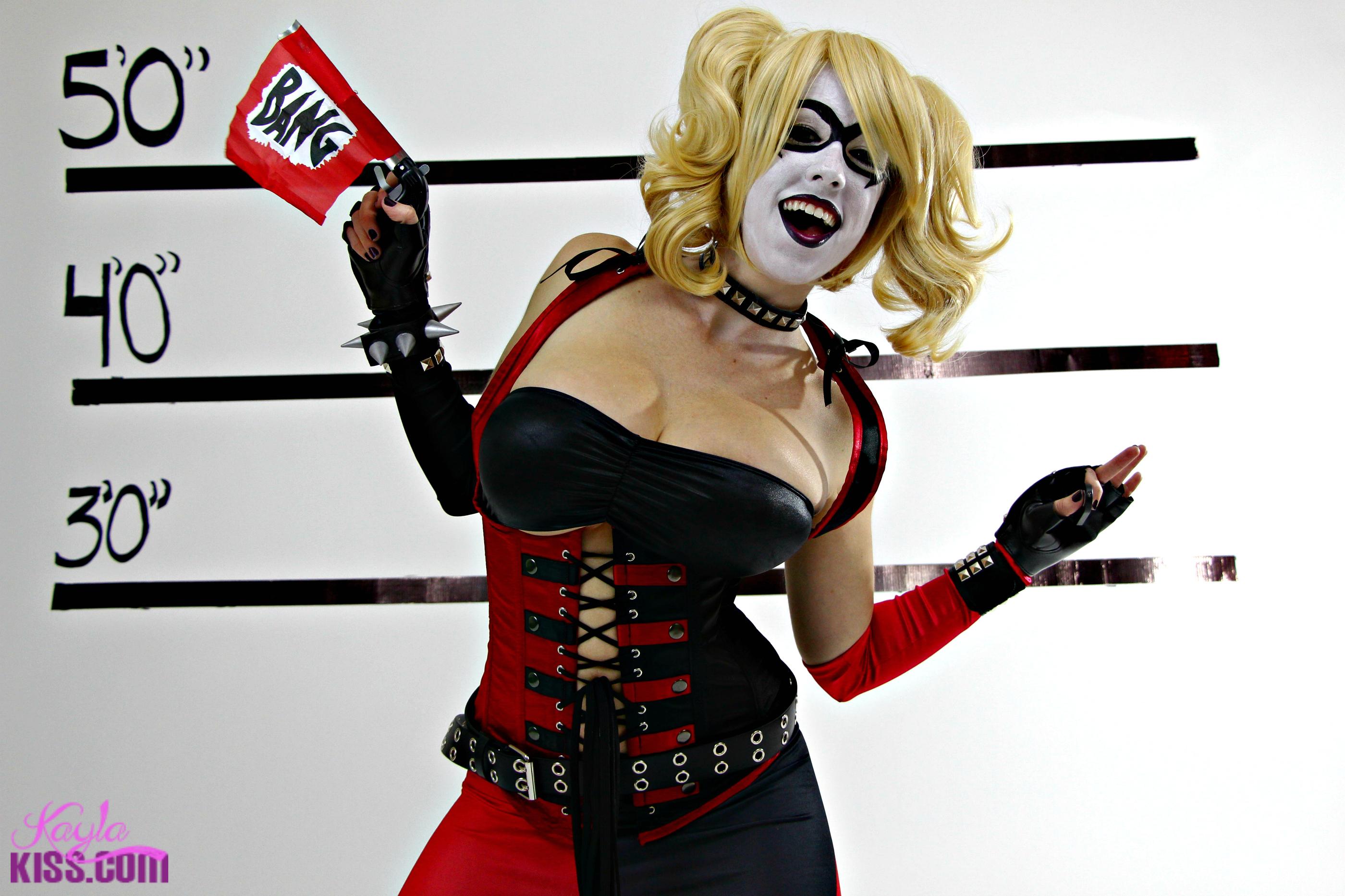 Busty hottie Kayla Kiss dresses up as Harley Quinn for you #58183742