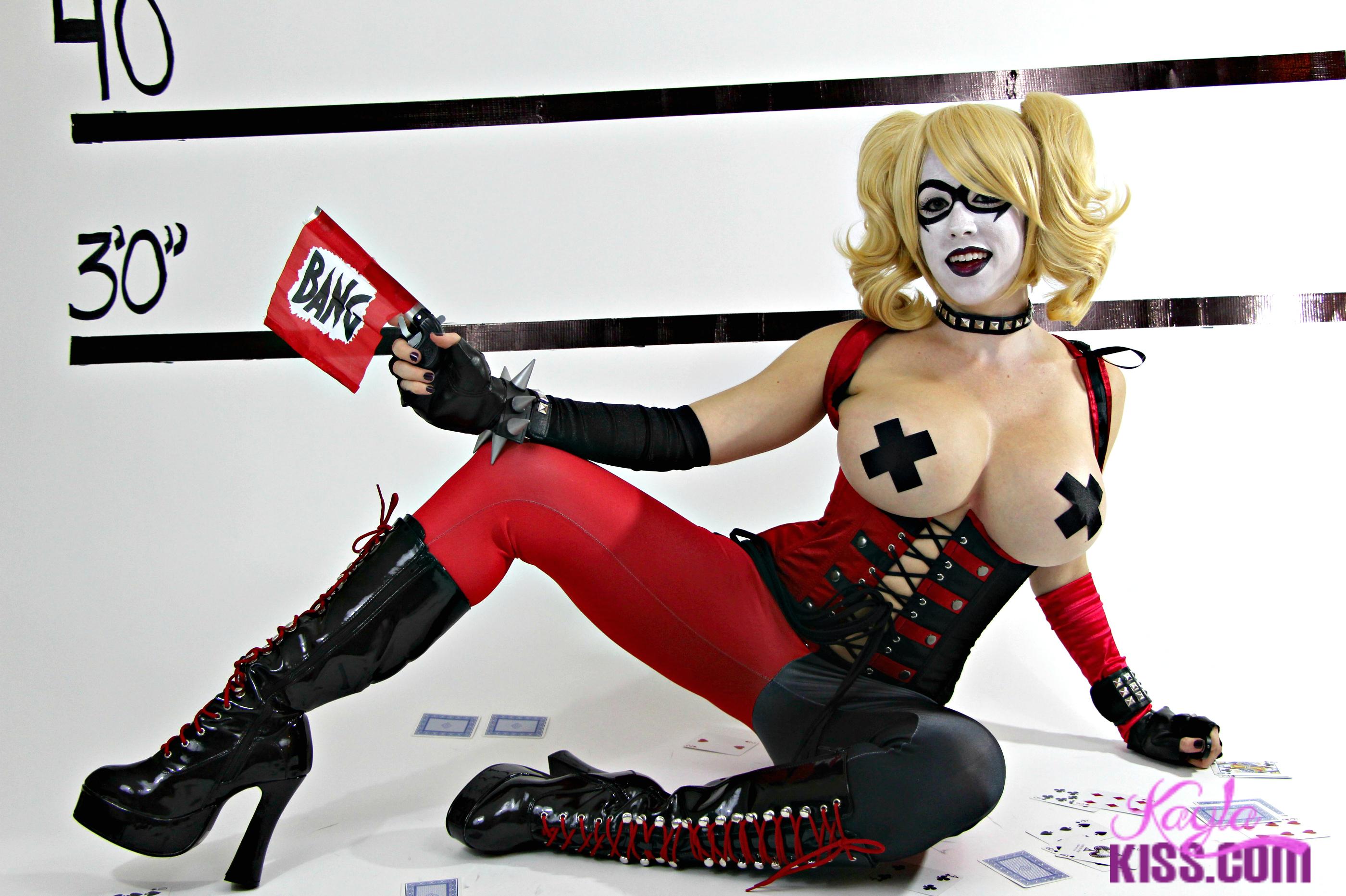 Busty hottie Kayla Kiss dresses up as Harley Quinn for you #58183772