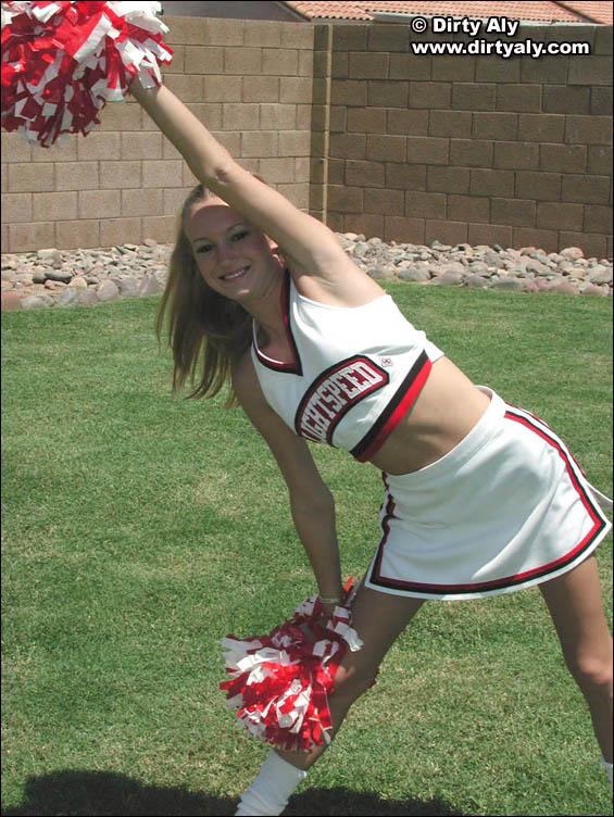 Pictures of cheerleader Dirty Aly getting naked in the back yard #54074690