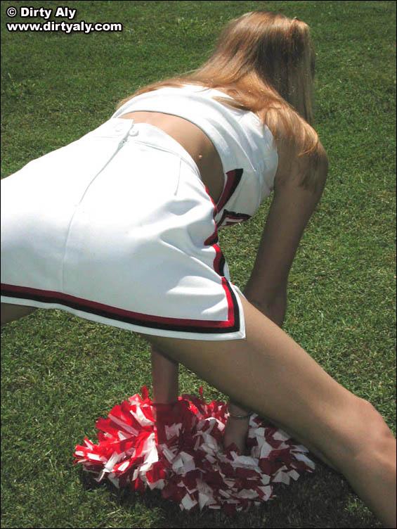 Pictures of cheerleader Dirty Aly getting naked in the back yard #54074744