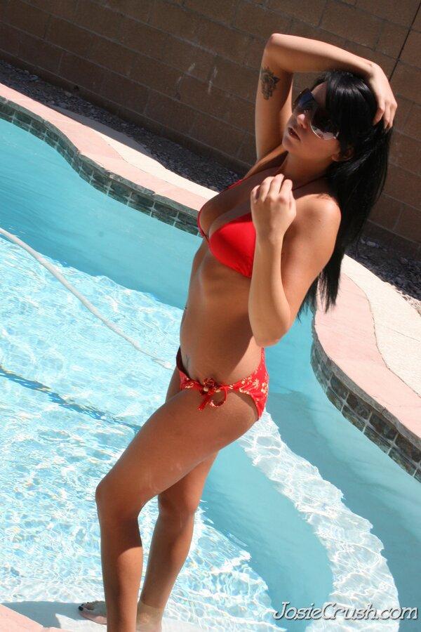 Pictures of Josie Crush flashing by the pool #55657875