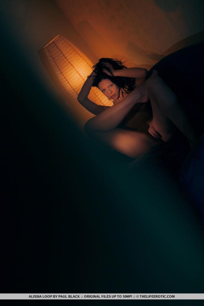Erotic pinup model Alissia Loop likes it in the dark #60864529