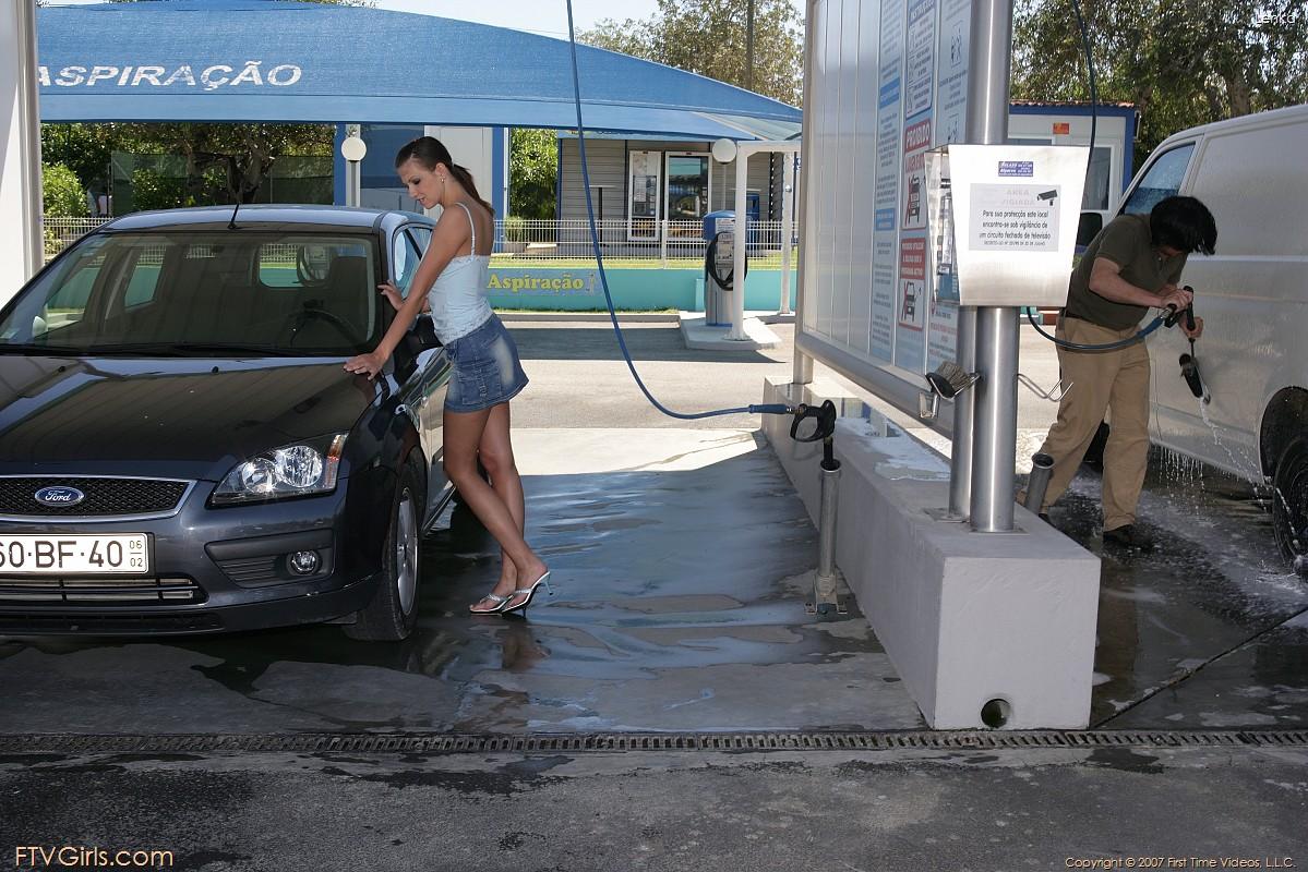 Pics of Lenka washing her car #54296125