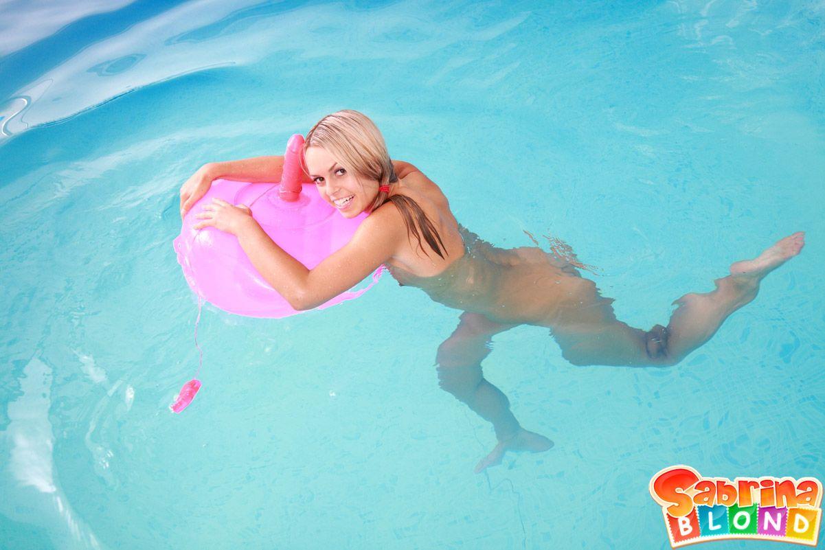 Pictures of teen babe Sabrina Blond riding an inflatable toy #59885811