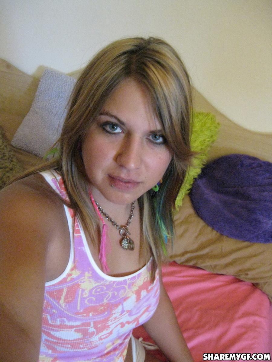 Chubby cute girlfriend teases in bed waiting for you to join her #61955873