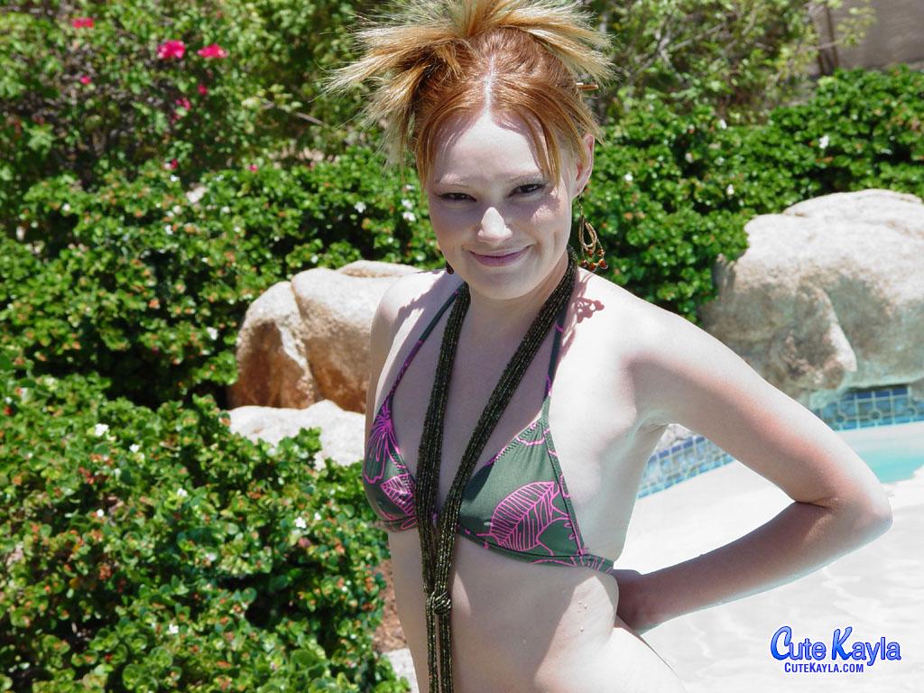 Cute Kayla strips off her bikini outside #53906353